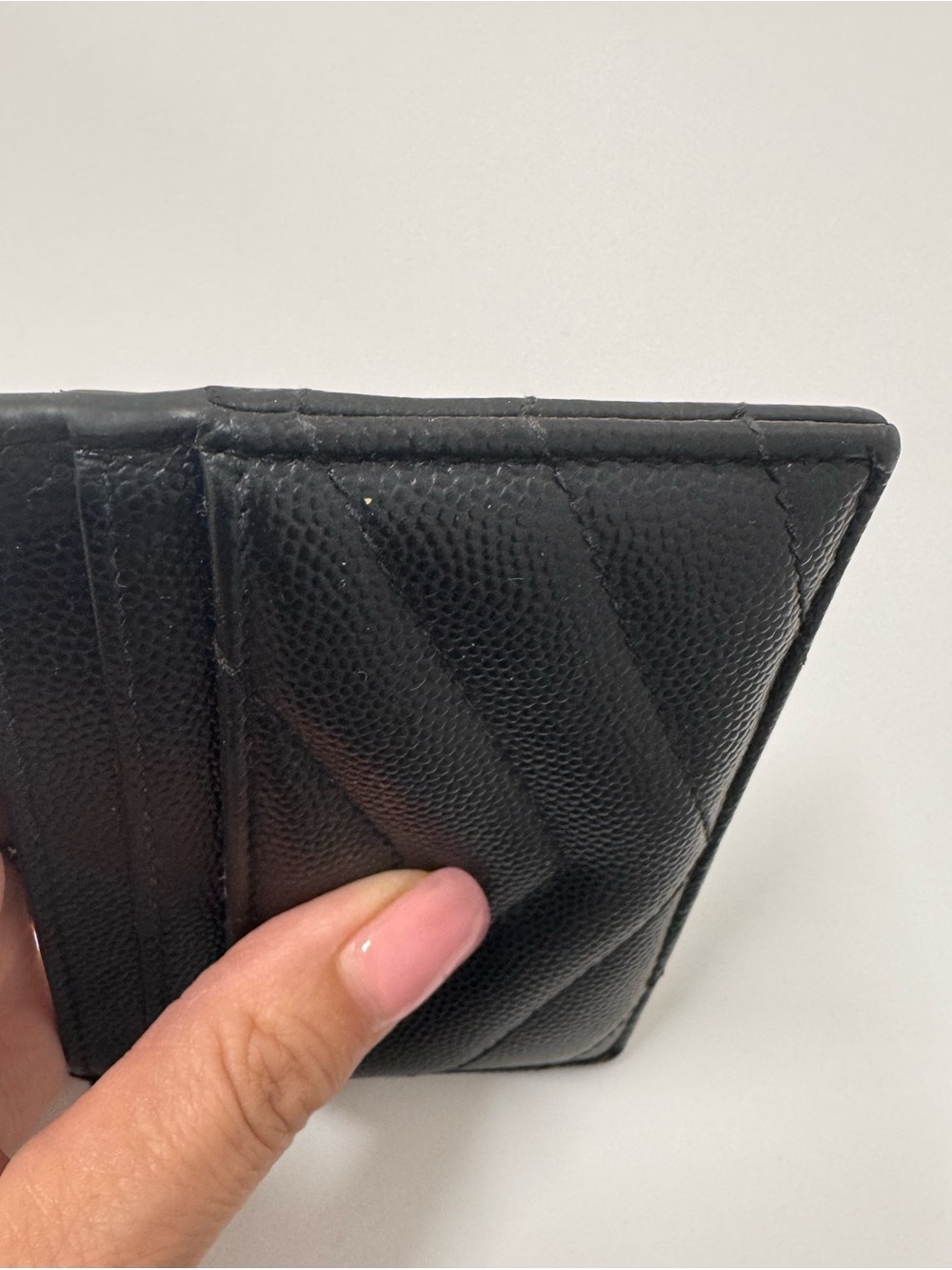 Yves Saint Laurent Black Leather Card Holder with Gold Logo Hardware - Picture 6 of 10
